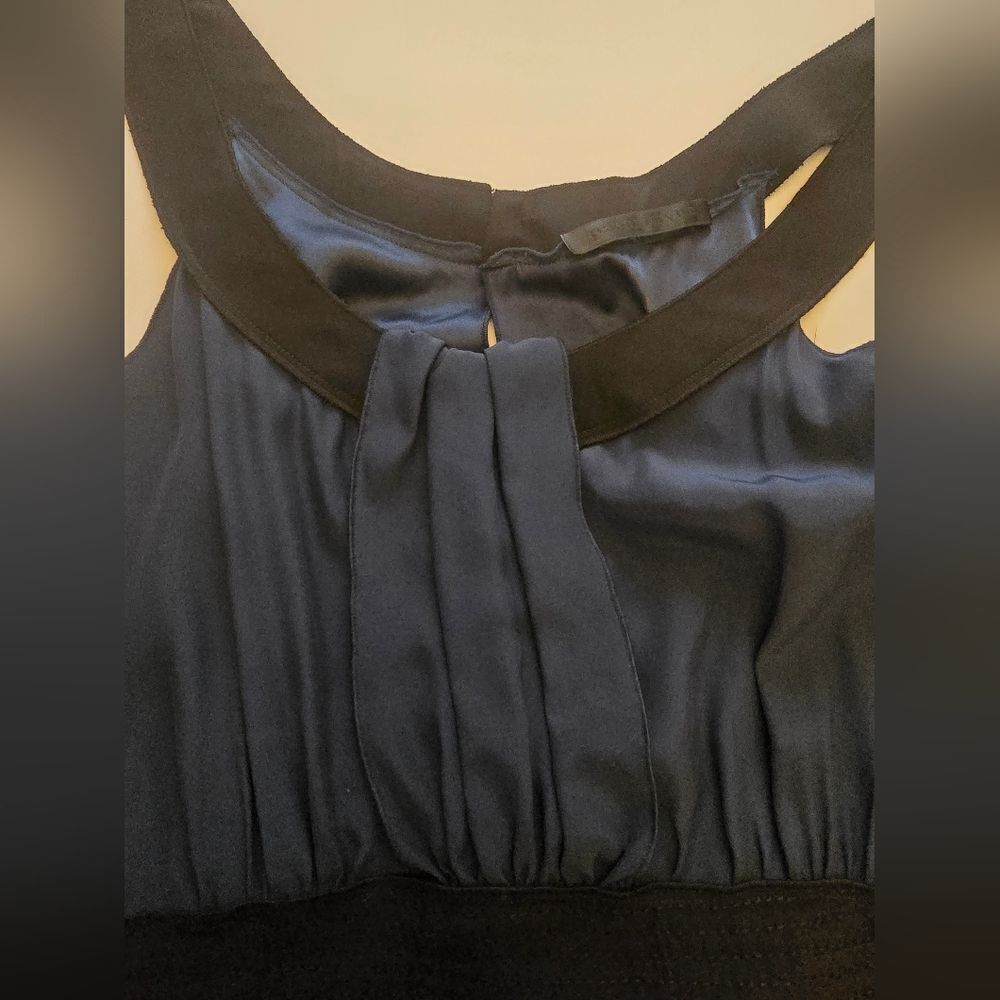 Jenni Kayne 100% Silk Mini Dress In Black And Blue Size 10